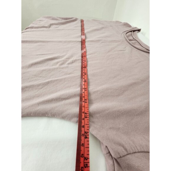 Lagenlook Mauve Long Sleeve Tunic Dress Big Pocket & Drawstring Sinch Hem Artsy - Picture 9 of 10